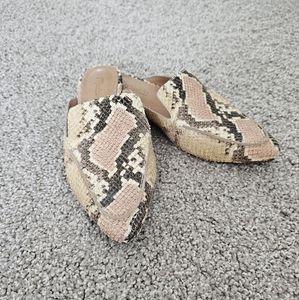 Madewell Snakeskin Mule Loafers Sz 6